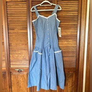 BNWT 1980s Vintage Go Vicki! prairie pinup dress size small.